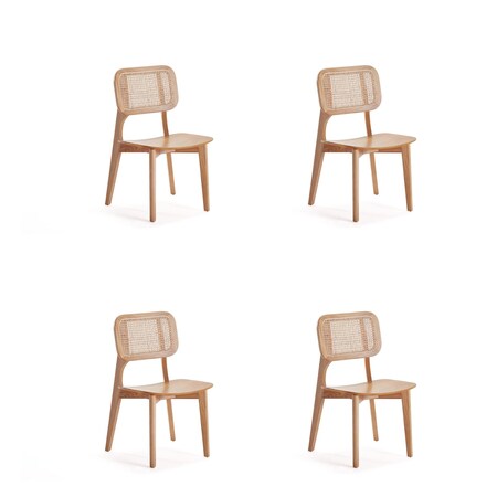Manhattan Comfort Versailles Square Dining Chair in Nature Cane, Set of 4 2-DCCA01-NA